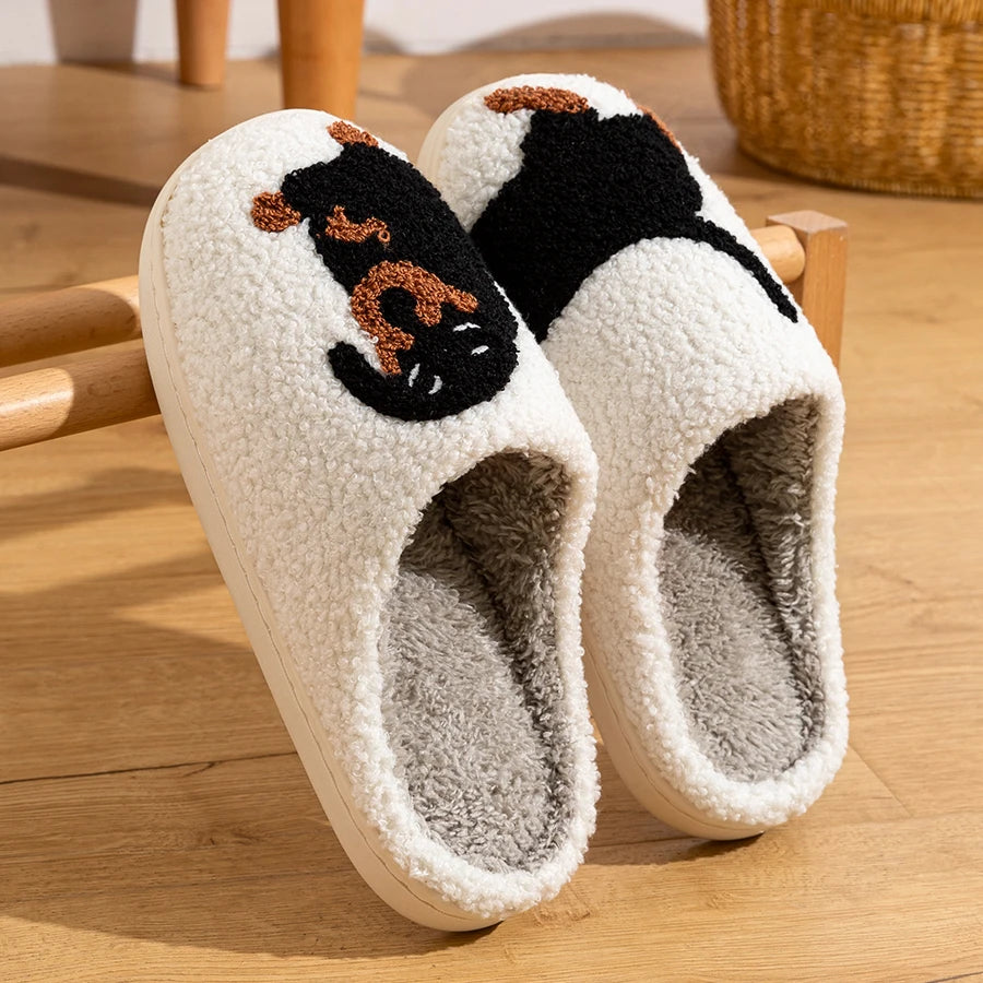 CozyPaws Plush Slippers – Cute Pet-Themed Warm Indoor Shoes for Dog Lovers