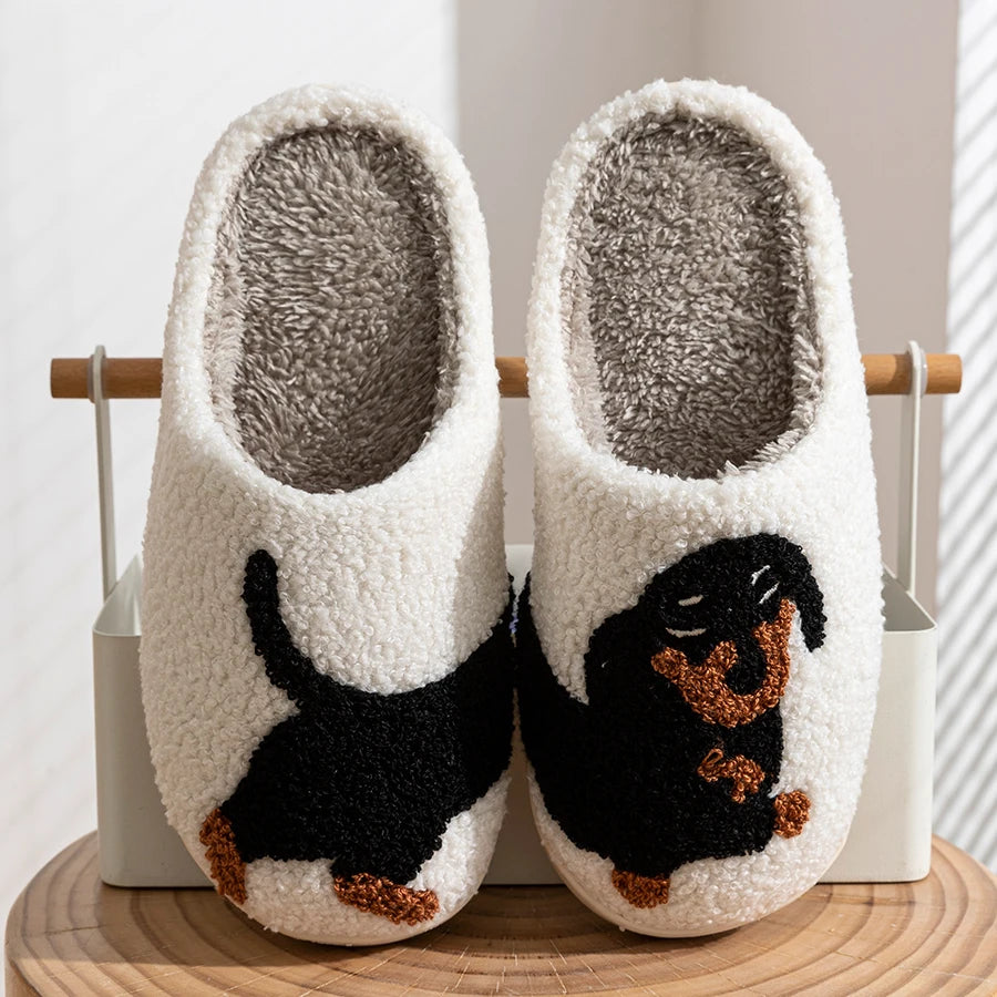 CozyPaws Plush Slippers – Cute Pet-Themed Warm Indoor Shoes for Dog Lovers