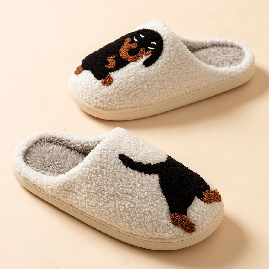 CozyPaws Plush Slippers – Cute Pet-Themed Warm Indoor Shoes for Dog Lovers